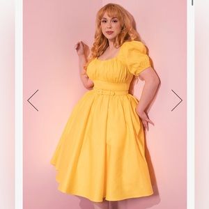 NWT Vixen by Micheline Pitt Yellow Lakeland dress